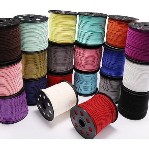 10m/R 2.5mm Rope Flat Faux Suede Braided Cord Korean Velvet Leather Handmade String For DIY Jewelry Making Needlework Supplies
