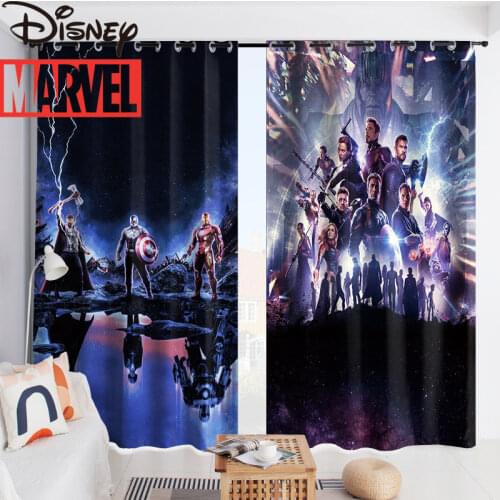 Disney Marvel Curtain Iron Man Captain America Living Room Mens Bedroom Blackout Curtain