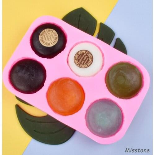 Six Hole Silicone Candle Mold Macaron Round Soap Die Handmade Chocolate Cake Decorations Children Toy