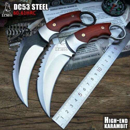 LCM66 tactical karambit DC53 steel scorpion Division rosewood handle outdoor camping jungle survival battle self defense tool