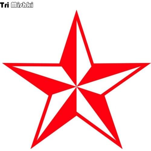 Tri Mishki 15x16.1cm red star ussr car sticker Pentagram windscreen Vinyl Decals Accessories Car Sticker HZX506