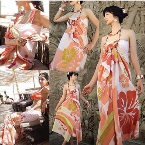 Womens sarong bikini cover up miss swimwear beach scarf Pareo Dress skirt 50pcs/lot