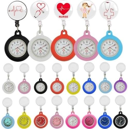 10pcs/lot glasses stethoscope love heart beat nurse doctor Retractable pocket watches colourful gift for hospital medical