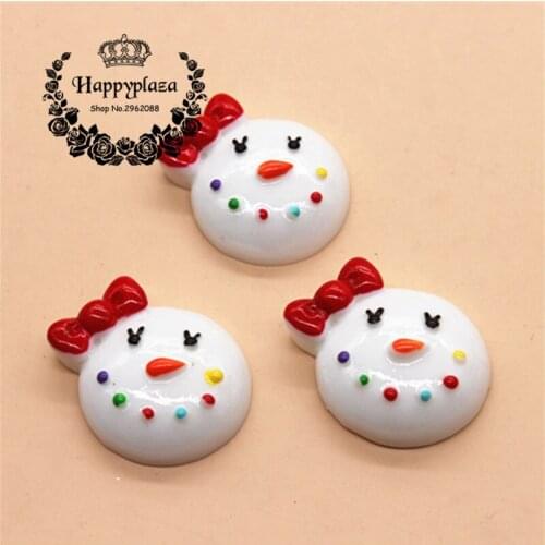10pcs Resin Flatback Cabochon Resin Christmas Snowman Baby Miniature Art Supply Decoration Charm Craft,23*27mm