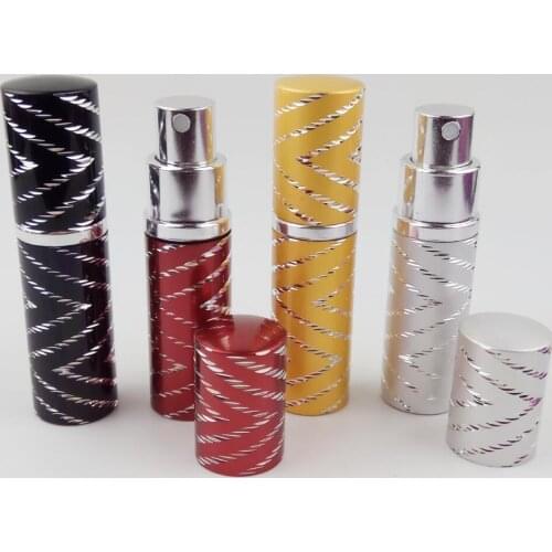 100pcs/lot High Quality Refillable Perfume Bottle Atomizer Empty Glass Spray Aluminum 10ml