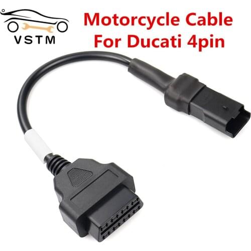 2021 Newest OBD Motorcycle Cable For Ducati 4 Pin Plug Cable Diagnostic Cable 4Pin to OBD2 16 pin Adapter Free Shipping