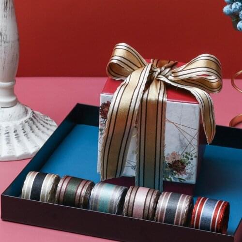 5 yards Stripe Crochet Ribbon for DIY Craft Hair Bow Accessories Cake Gift Packaging Clothing Sewing Material