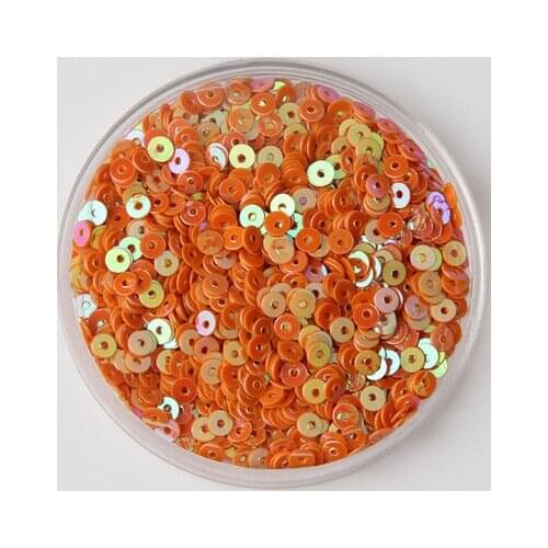 50g(12000pcs) 3mm Flat Round Loose Sequins Sewing Wedding Craft Children DIY Accessories Orange AB Confetti