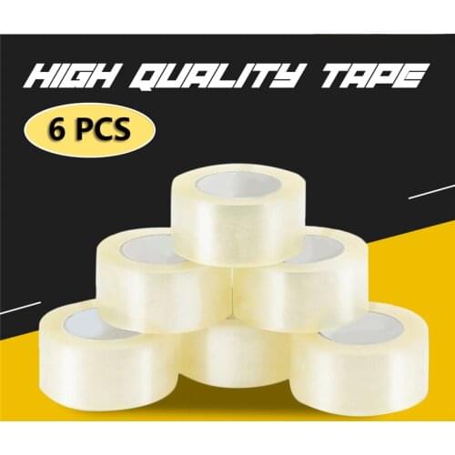 6PCS Packaging Box Sealing Tape Clear Carton Sealing Tape Packing Label Carton Box Sealing Packaging Tape Adhesive Tape J60