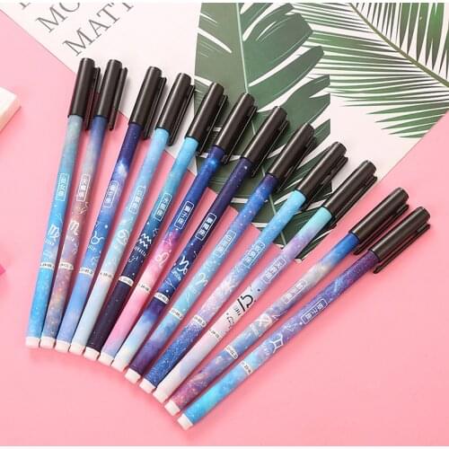 60Pcs Cute Constellation Gel Pen Kawaii Star Gel Pen 0.5mm Black Ink Neutral Pen for Kids Gifts School Office Supplies