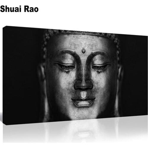 Black white buddha Diamond Painting wall Pictures Full Square Round Diamond mosaic Embroidery full diamond set 5D Corridor decor