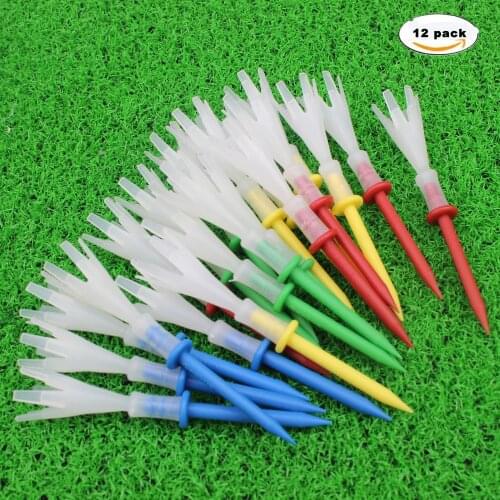 CRESTGOLF Multi Color Plastic Golf Tees 3-1/4 Inches Golf Tees 3.25'' Tee 4 Yards Gonkux Golf Accessories 12pcs/Lot