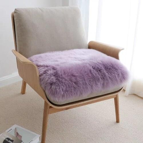 CX-D-157A Winter Warm Real Australia Fur Sofa Floor Car Seat Cushion Real Fur Round Car Seat Cushion