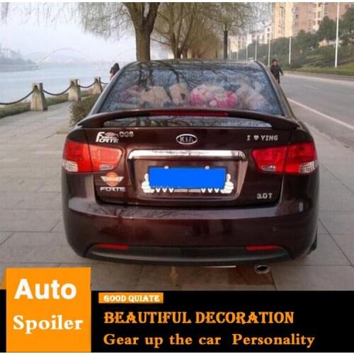 For Kia Forte Spoiler 2010-2015 Sport ABS Material Car Rear Wing Primer Color For 2012 2013 Forte Trunk Rear Spoiler decoration