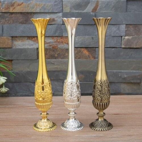 Metal vase originality European style vintage bronze grapevine table decoration flower vase ornaments