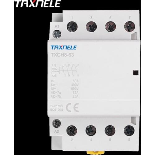 4P 32A 63A 2NC2NO 4NO 4NC 220V/230V 50/60HZ Din rail Household ac Modular contactor