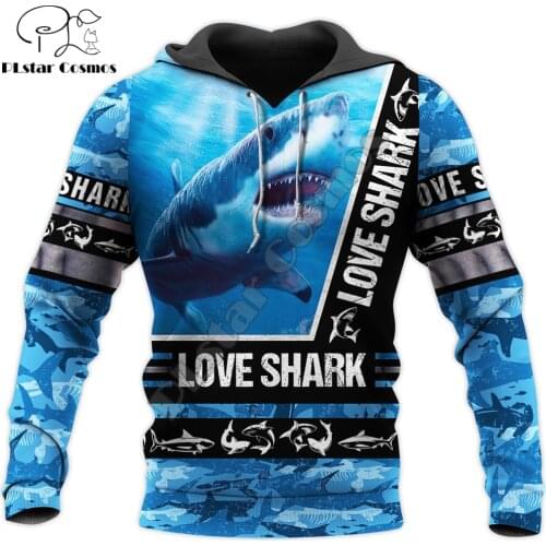 Love Shark animal 3D ALL OVER Printed Mens hoodies Harajuku Streetwear Hoodie Unisex Casual Pullover Autumn Jacket Tracksuits