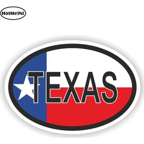 HotMeiNi 13cm x 8.8cm TEXAS STATE OVAL WITH FLAG STICKER USA UNITED STATES Bumper Decal Car Sticker Waterproof Car Accessories