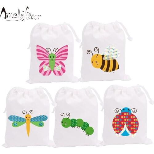 Insects Theme Party Bags Candy Bags Gift Bags Butterfly Bee Dragonfly Decorations Baby Shower Birthday Party Container Supplies