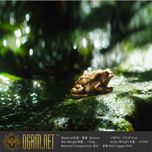OGRM Mini Bronze Toad Statue 5*4.8*3cm statues for decoration small statuette gifts for friends new year present men boyfriend