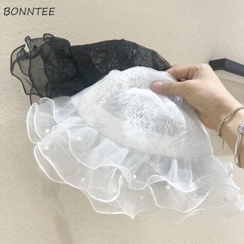 Buckets Hats Women Lace Mesh Lovely Kawaii Designer Trendy Feminine Streetwear Chic Leisure Summer Female Outdoor Fisherman Ins