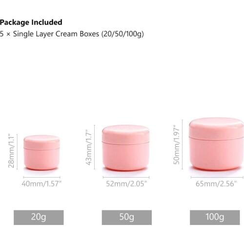20ml 50ml 100ml 5Pcs Plastic Empty Container Makeup Jar Pot With Lid Travel Face Cream Lotion Cosmetic Refillable Sample Bottles