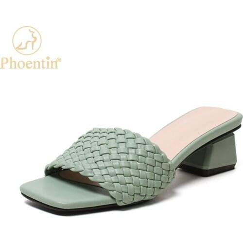 Candy color Beach Weave Summer Slippers 2021 summer new Ladies Square open Toe Sandals Fashion Female out door slipper FT1578