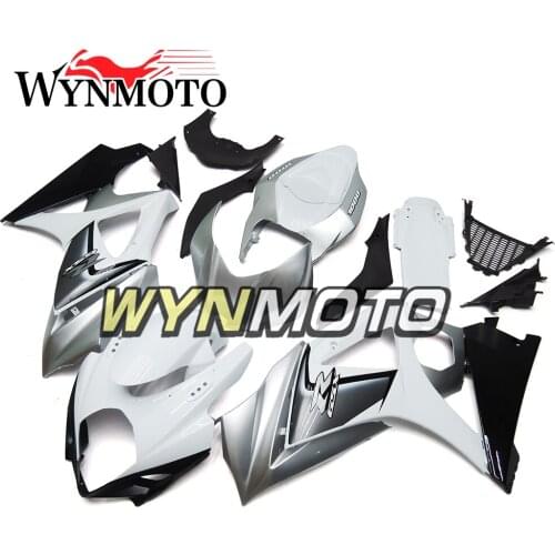 Complete Fairings Kit For GSXR1000 2007-2008 07 08 K7 ABS Plastics Fairings Full Bodywork White Silver Panels Frames Cowling New