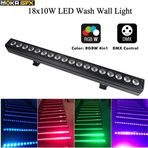 Professional 18x10w Led Wall Washer Lights building RGB wash light bar RGBW 4 IN 1 Effect Stage Lighting