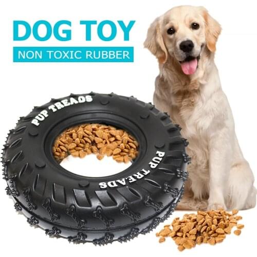 Rubber Dogs Toy Food Leak Dispenser Healthy Feeder Pet Interactive Toys Tyre Shape Bite Resistance IQ Training Dog Accessories