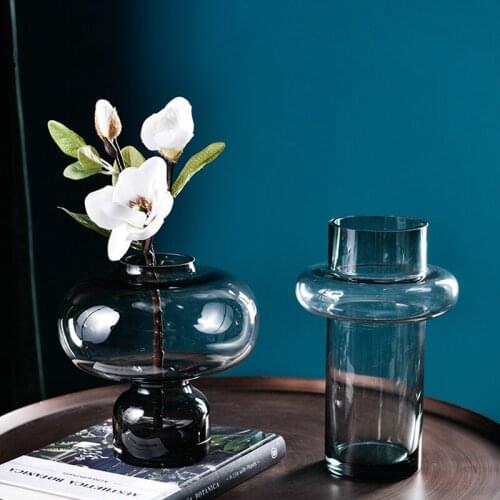 Nordic Luxury Gourd Style Glass Vase Home Decoration Accessories Creative Hydroponic Dried Flower Arranger