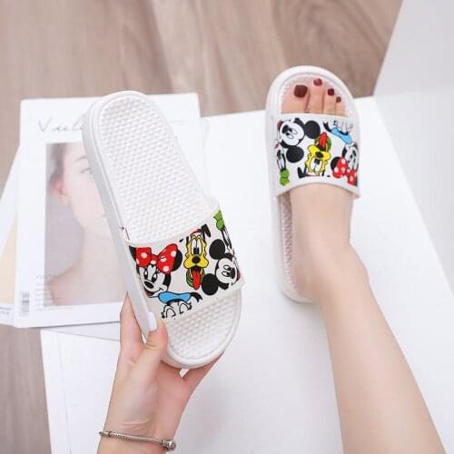 2021 Disney Casual Slippers Women Summer Fashion All-match Mickey Sandals Platform Outdoor Platform Shoes Beach Shoes Students