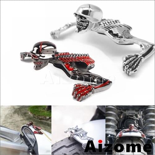 Steel Skeleton Ornament Skull Statue Decorative For Harley Sportster XL Dyna Softail Chopper Bobber Skull Skeleton Decoration