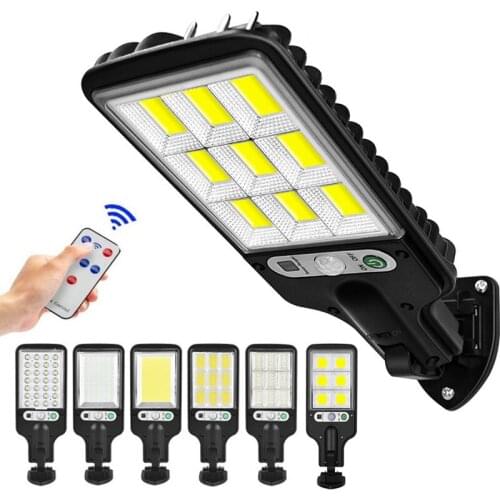 LED Solar Street Lights COB+SMD Outdoor Solar Lamp With 3 Light Mode Waterproof Motion Sensor Security Lighting for Garden Patio