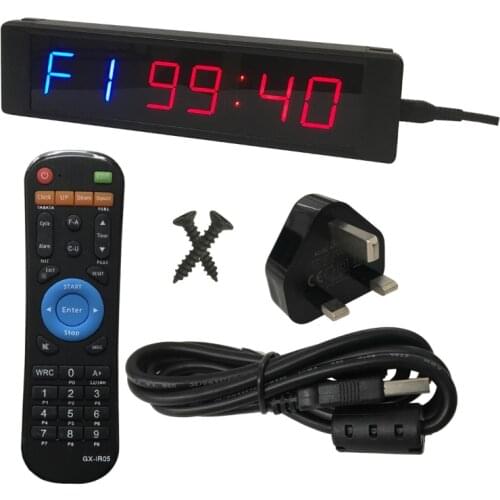 Gym Timer Stopwatch with Remote for Gym Fitness Training Ideal Interval Timer Clock ，with Wall Mount Brackets