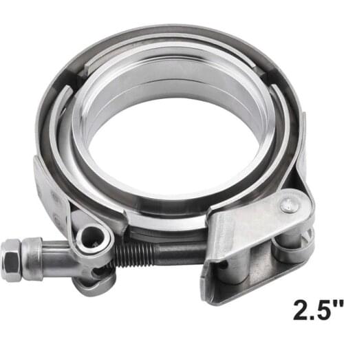 2.5" Exhaust Pipes Downpipe Male Female V-Band Flange Kit Stainless Steel V Band Quick Release Clamp Car Exhaust System