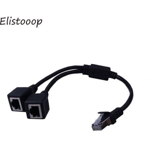 1 to 2 Ways RJ45 Ethernet Y Splitter Network Socket Adapter Cable 1 to 2 Port Switch Adapter Cord Extender for CAT 5/CAT 6