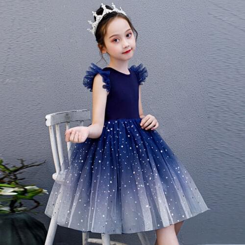 3-12Y Girls Clothes Japanese Korean Princess Dresses Flying Sleeve Kids Dress Unicorn Party Girls Dresses Children Clothing