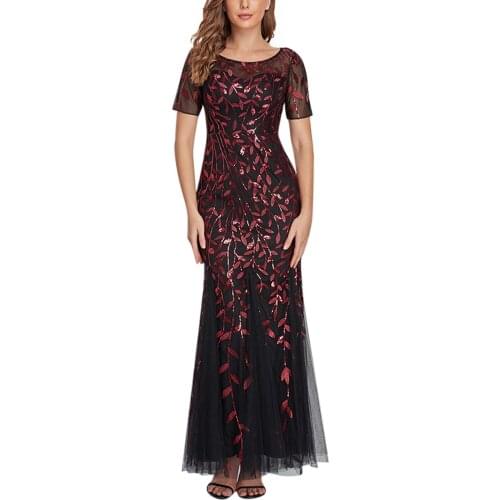 Summer Vintage Floral Print Tight Dresses Female Night Wedding Sexy Short Sleeve Maxi Long Dress Street Crew Neck Net yarn Robe