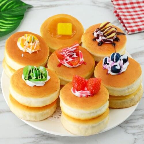 050 Simulation bread model fake food fruit cake soft fridge plaster prop dessert decoration 8.5*8cm
