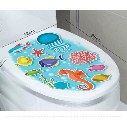 WC Sticker Decoratie 1Pcs 3D Toilet Sticker Decoration Wallpaper Bathroom Decor Accessories Wall Stickers Restroom Decor