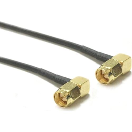 1pc New SMA Male Plug Right Angle Connector To SMA Male Plug Right Angle RG174 Cable 20CM8" Adapter Wholesale Fast Ship