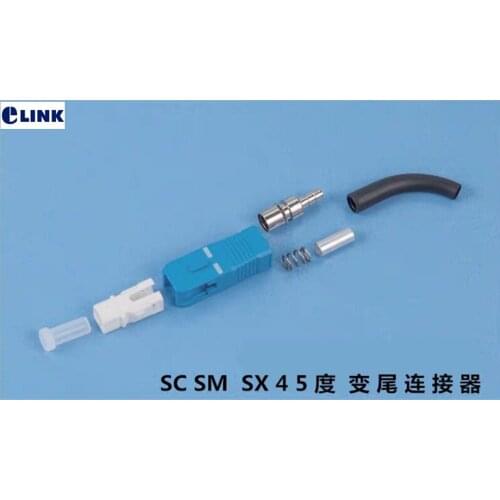 1000pcs SC fiber optic connnector kits singlemode Simplex with 45 90 degree bent boot SM SX without ferrule free shipping ELINK