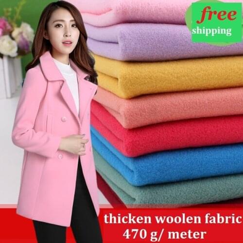 150cm*50cm Woolen Cloth Fabric Solid Color Cashmere Overcoat Coat Clothing Autumn Winter Thick Single-sided Woolen Cloth Fabric