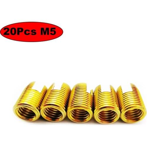 20pcs Self Tapping insert nut Bushing 302 slotted type Wire Thread Repair Insert M5-0.8