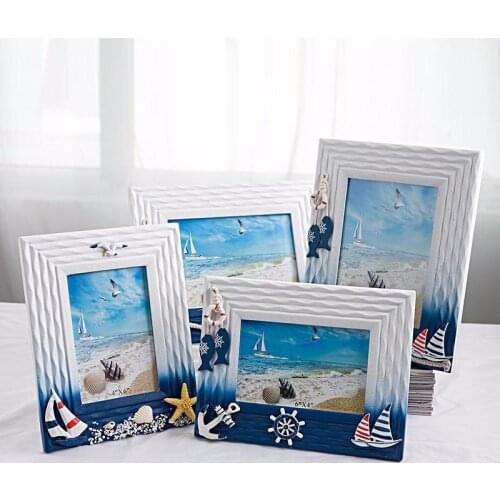 6/7 Inch Mediterranean Style Wooden Photo Frame Living Room Ornaments