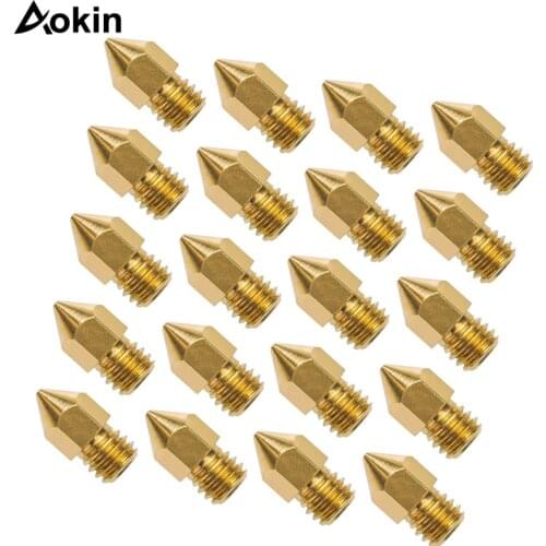 AAA+ Quality 20 PCS 3D Printer Nozzle 0.4mm MK8 Extruder Head for Creality Cr10