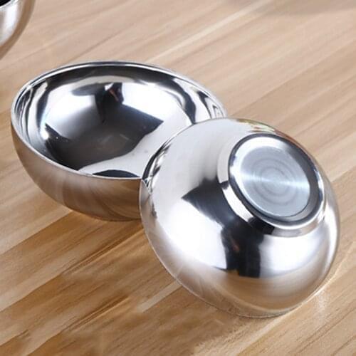 Stainless Steel Bowl Double Layer Insulation Noodles Soup Rice Bowl Fruit Bowl Food Container Bowl Home Kitchen Accessories