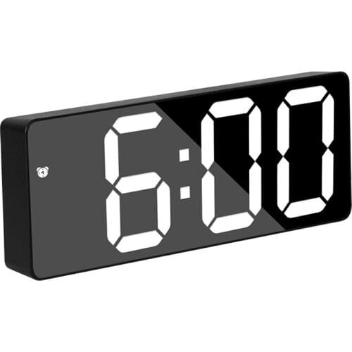 Led Mirror Digital Mini Alarm Clock Snooze Table Bedroom Clock Wake Up Mute Calendar Electronic Desktop Clocks Usb Home Decor