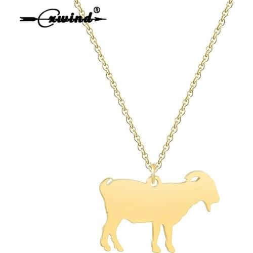 Cxwind Lucky Zodiac Aries Pendant Necklace Link Chain Choker Fashion New Design Goat Necklaces Jewelry For Women Statement Gift